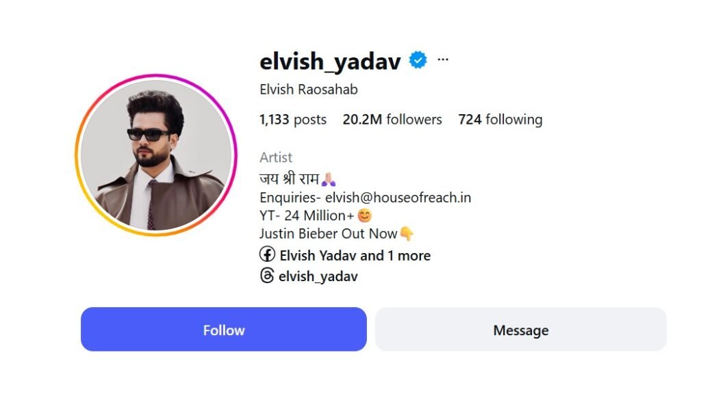 Elvish Yadav Instagram Followers